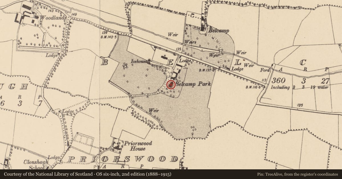 Ordnance Survey six-inch map, 2nd edition (1888–1915) covering the location of House - 16th/17th century, County Dublin, with a pin at the register's coordinates