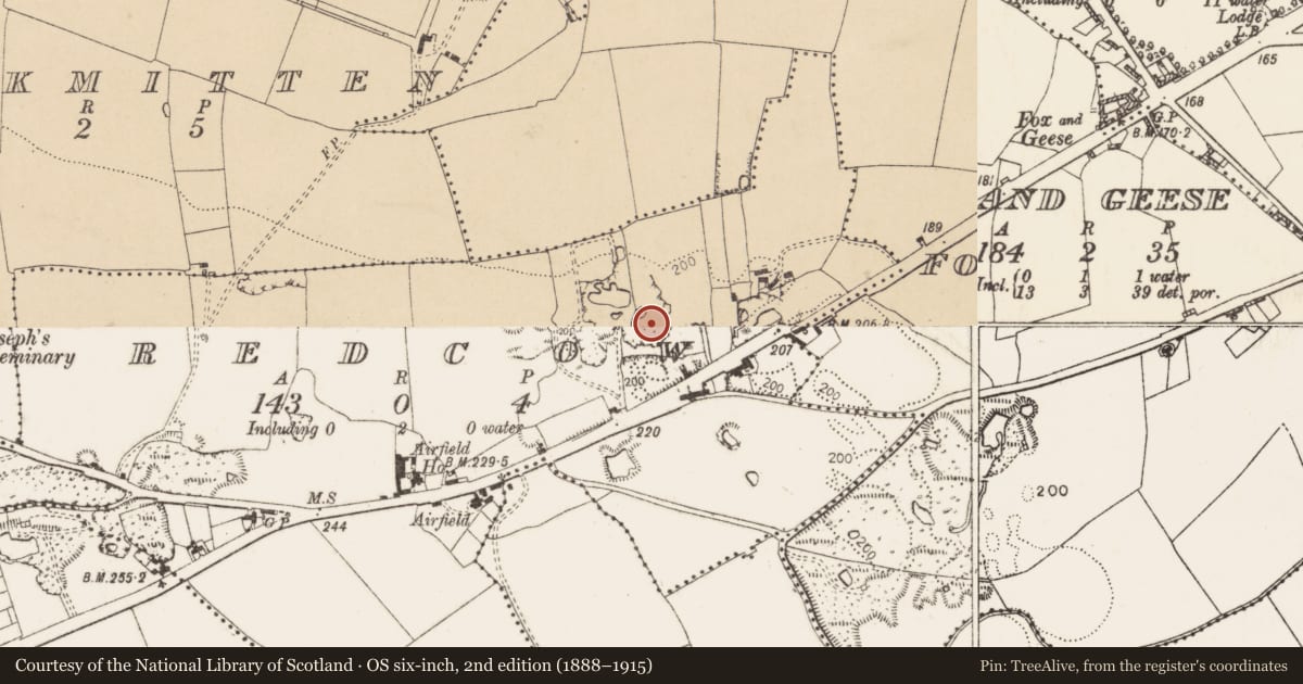 Ordnance Survey six-inch map, 2nd edition (1888–1915) covering the location of Kiln - lime, Redcow, County Dublin, with a pin at the register's coordinates