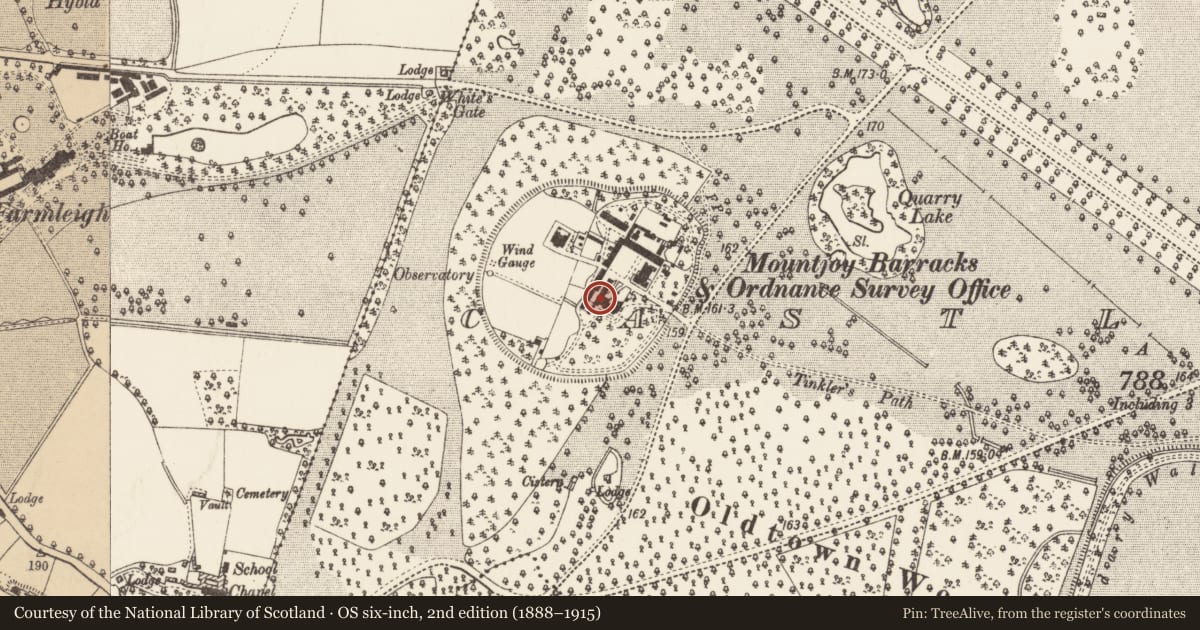 Ordnance Survey six-inch map, 2nd edition (1888–1915) covering the location of House - 16th/17th century, County Dublin, with a pin at the register's coordinates