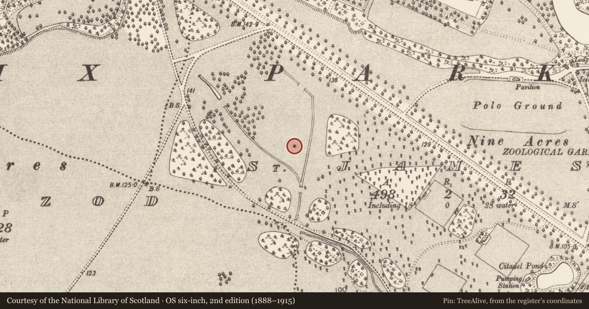 Ordnance Survey six-inch map, 2nd edition (1888–1915) covering the location of Earthwork, County Dublin, with a pin at the register's coordinates