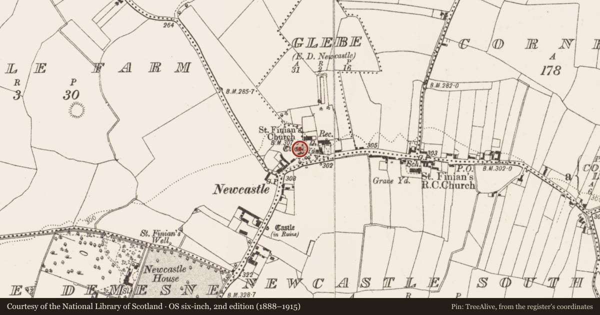 Ordnance Survey six-inch map, 2nd edition (1888–1915) covering the location of Settlement deserted - medieval, County Dublin, with a pin at the register's coordinates