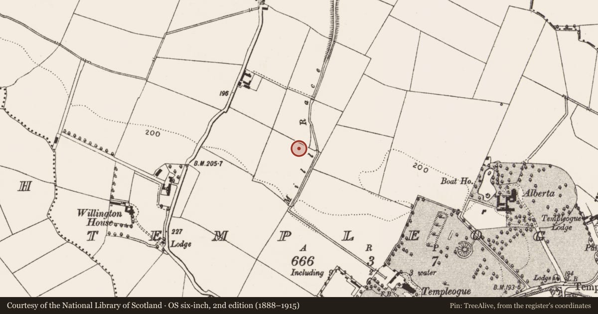 Ordnance Survey six-inch map, 2nd edition (1888–1915) covering the location of Mill - unclassified, Templeogue, County Dublin, with a pin at the register's coordinates