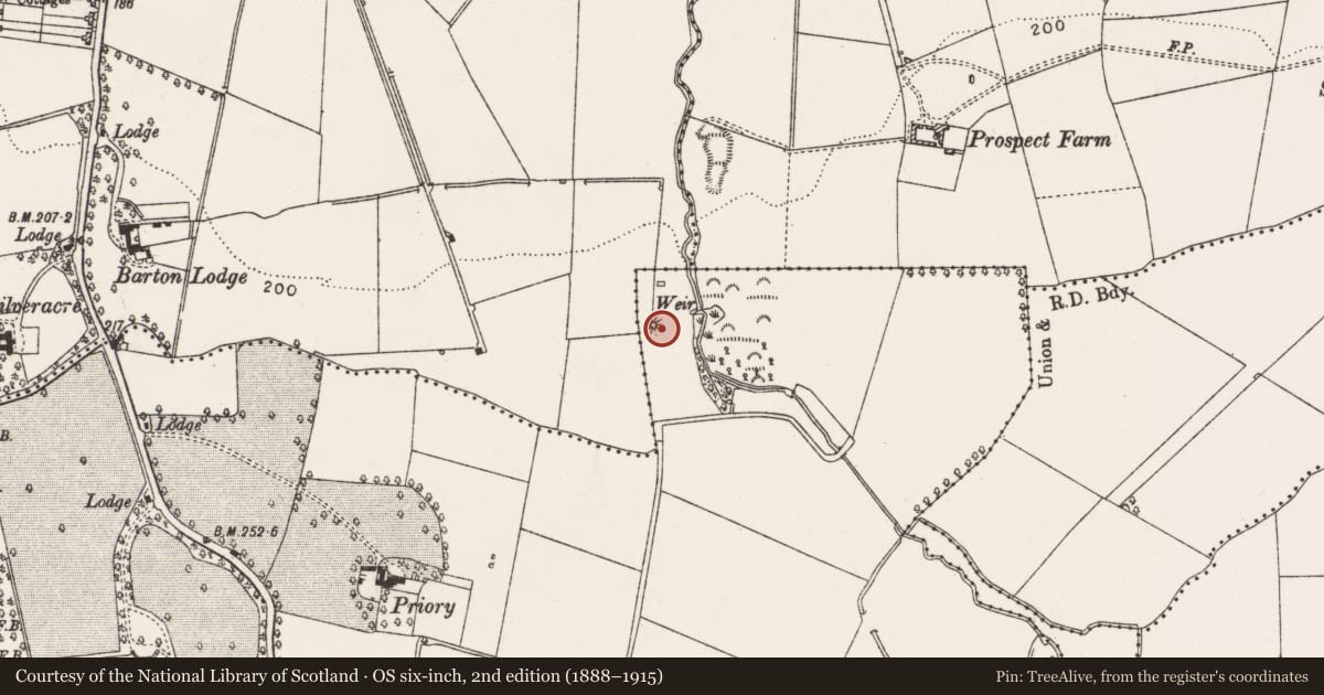 Ordnance Survey six-inch map, 2nd edition (1888–1915) covering the location of Mound, Haroldsgrange, County Dublin, with a pin at the register's coordinates