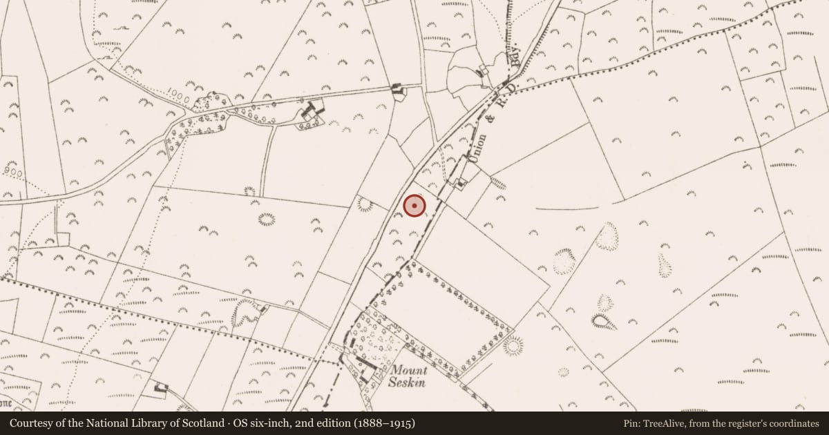Ordnance Survey six-inch map, 2nd edition (1888–1915) covering the location of Barrow - unclassified, Crooksling, County Dublin, with a pin at the register's coordinates
