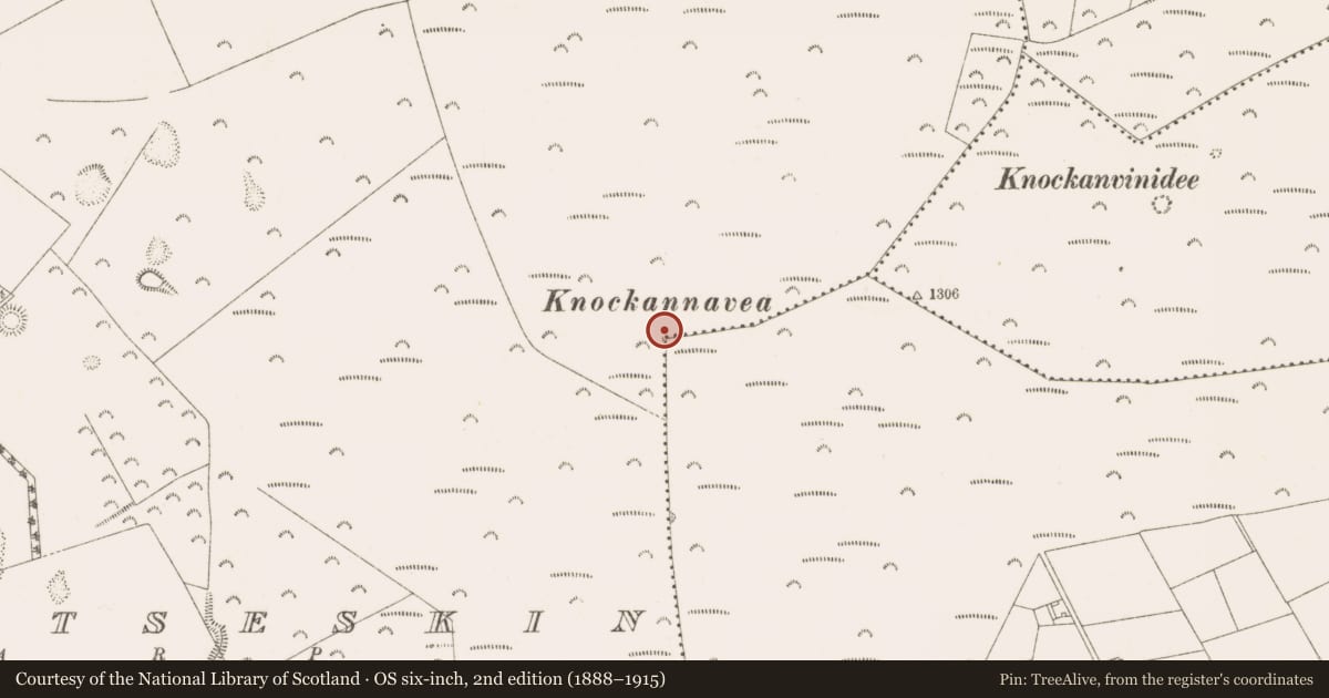 Ordnance Survey six-inch map, 2nd edition (1888–1915) covering the location of Cairn - unclassified, Ballinascorney Upper, Mountseskin, County Dublin, with a pin at the register's coordinates