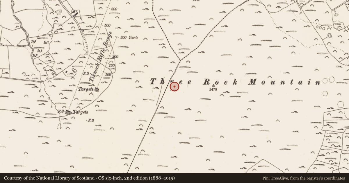 Ordnance Survey six-inch map, 2nd edition (1888–1915) covering the location of Enclosure, Ballyedmonduff, County Dublin, with a pin at the register's coordinates