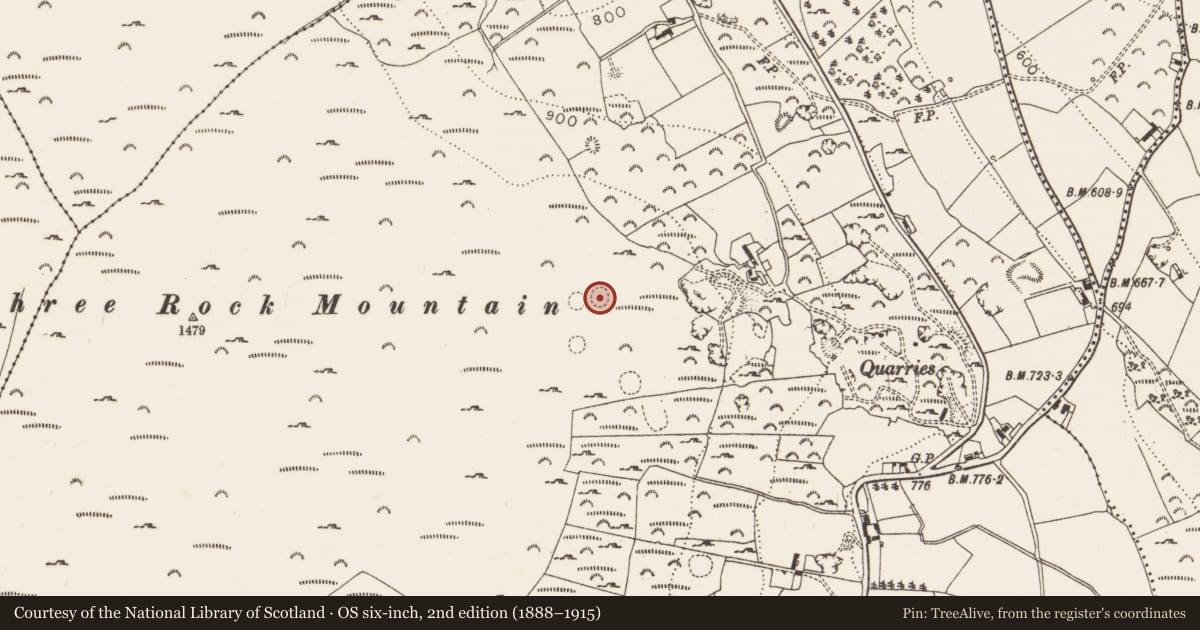 Ordnance Survey six-inch map, 2nd edition (1888–1915) covering the location of Ringfort - unclassified, Ballyedmonduff, County Dublin, with a pin at the register's coordinates