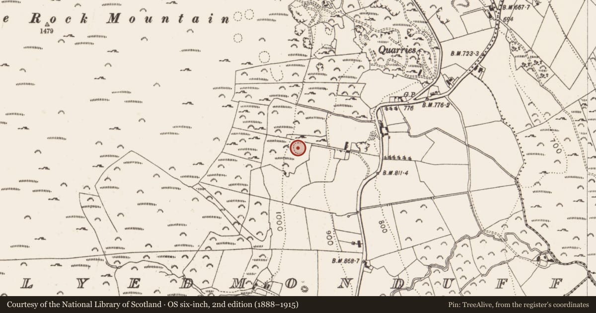 Ordnance Survey six-inch map, 2nd edition (1888–1915) covering the location of Ringfort - unclassified, Ballyedmonduff, County Dublin, with a pin at the register's coordinates