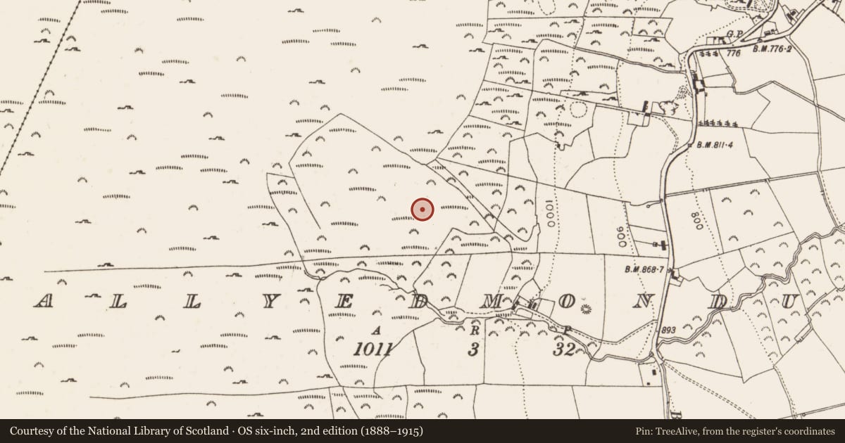 Ordnance Survey six-inch map, 2nd edition (1888–1915) covering the location of Hut site, Ballyedmonduff, County Dublin, with a pin at the register's coordinates