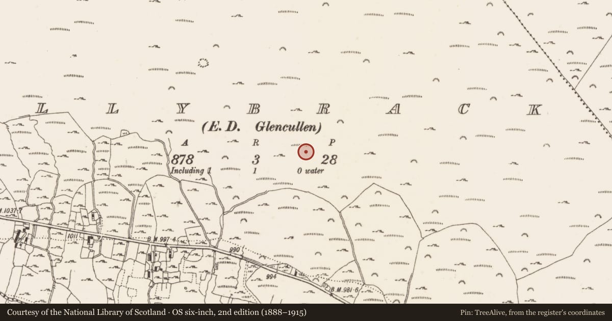 Ordnance Survey six-inch map, 2nd edition (1888–1915) covering the location of Hut site, Ballybrack, County Dublin, with a pin at the register's coordinates