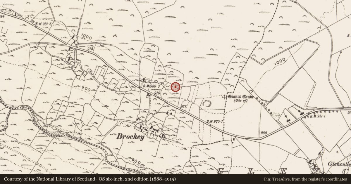 Ordnance Survey six-inch map, 2nd edition (1888–1915) covering the location of Ringfort - cashel, Ballybrack, County Dublin, with a pin at the register's coordinates