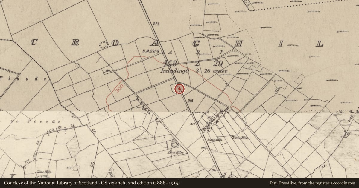 Ordnance Survey six-inch map, 2nd edition (1888–1915) covering the location of Enclosure, Croaghill, County Galway, with a pin at the register's coordinates