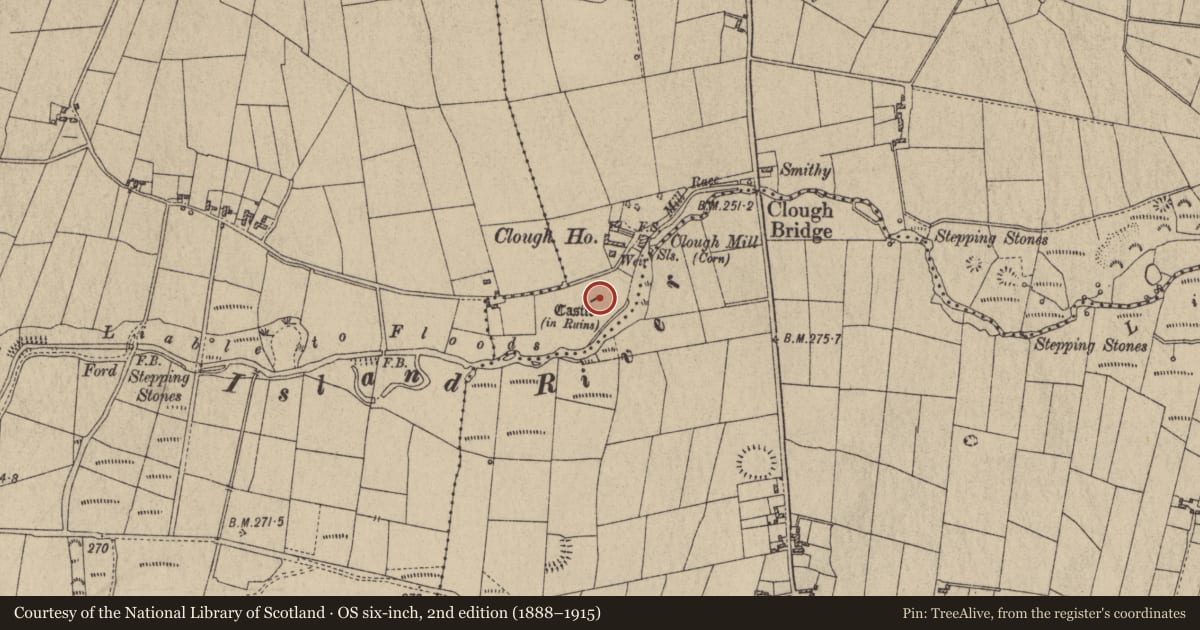 Ordnance Survey six-inch map, 2nd edition (1888–1915) covering the location of Castle - tower house, Knockanarra, County Galway, with a pin at the register's coordinates