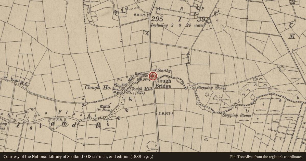 Ordnance Survey six-inch map, 2nd edition (1888–1915) covering the location of Bridge, Knockanarra, Moneen, County Galway, with a pin at the register's coordinates