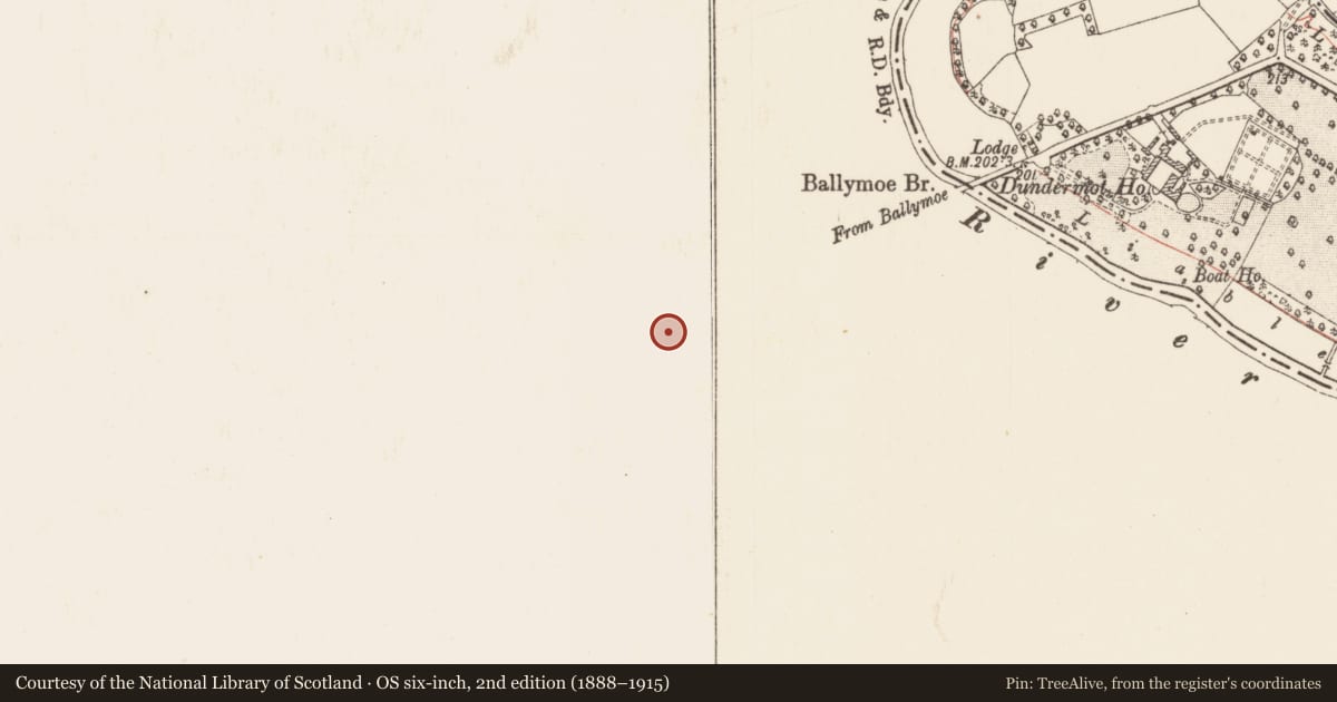 Ordnance Survey six-inch map, 2nd edition (1888–1915) covering the location of Building, Durrow, County Galway, with a pin at the register's coordinates