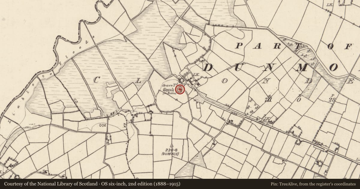 Ordnance Survey six-inch map, 2nd edition (1888–1915) covering the location of Enclosure, Cloondergan, County Galway, with a pin at the register's coordinates