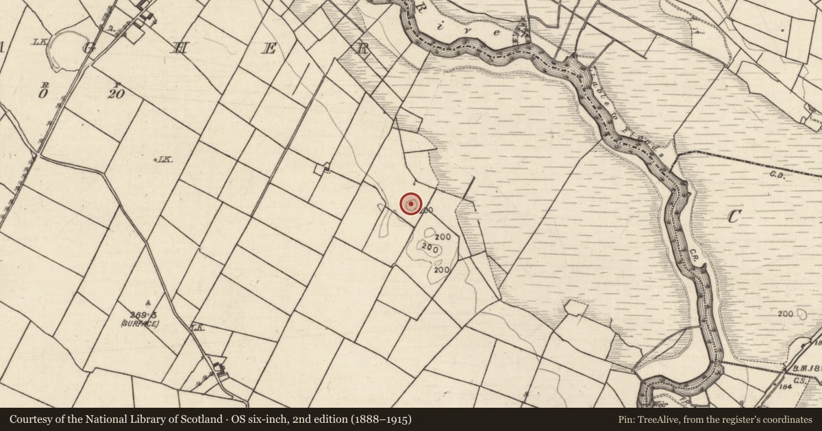 Ordnance Survey six-inch map, 2nd edition (1888–1915) covering the location of Church, Conagher, County Galway, with a pin at the register's coordinates