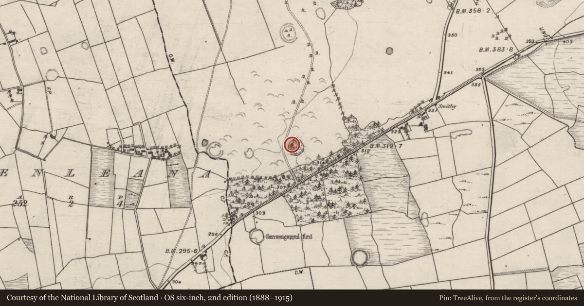 Ordnance Survey six-inch map, 2nd edition (1888–1915) covering the location of Enclosure, Ballintava, County Galway, with a pin at the register's coordinates