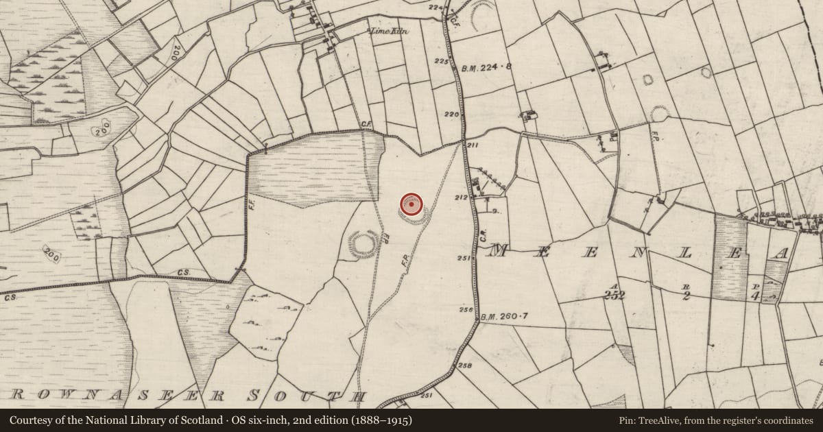 Ordnance Survey six-inch map, 2nd edition (1888–1915) covering the location of Hut site, Carrownaseer South, County Galway, with a pin at the register's coordinates