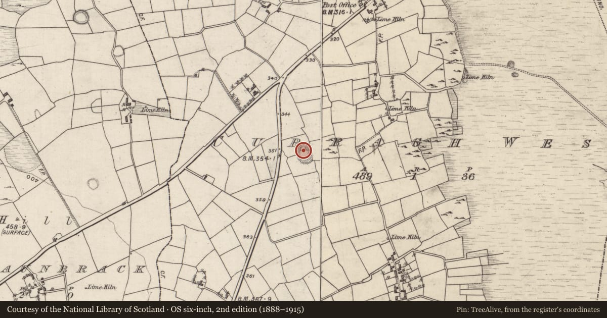 Ordnance Survey six-inch map, 2nd edition (1888–1915) covering the location of Enclosure, Curragh West, County Galway, with a pin at the register's coordinates