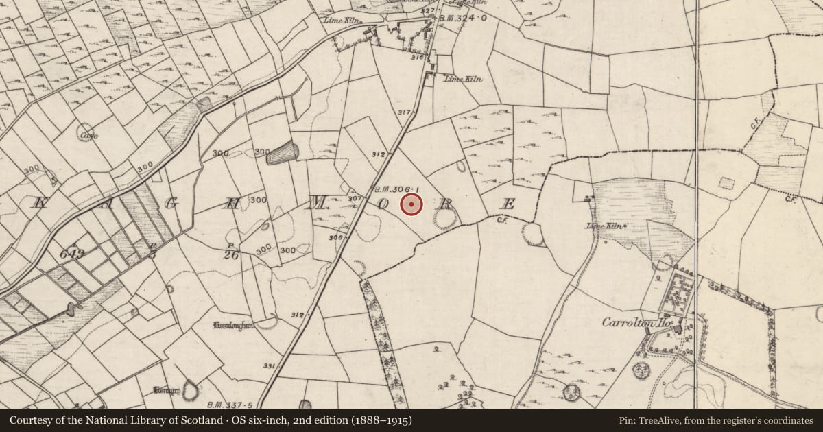 Ordnance Survey six-inch map, 2nd edition (1888–1915) covering the location of Cairn - unclassified, Flaskagh More, County Galway, with a pin at the register's coordinates
