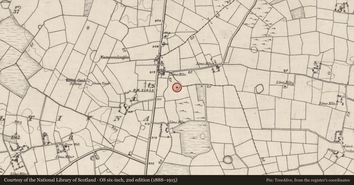 Ordnance Survey six-inch map, 2nd edition (1888–1915) covering the location of Ringfort - rath, Knockaunbrack, County Galway, with a pin at the register's coordinates