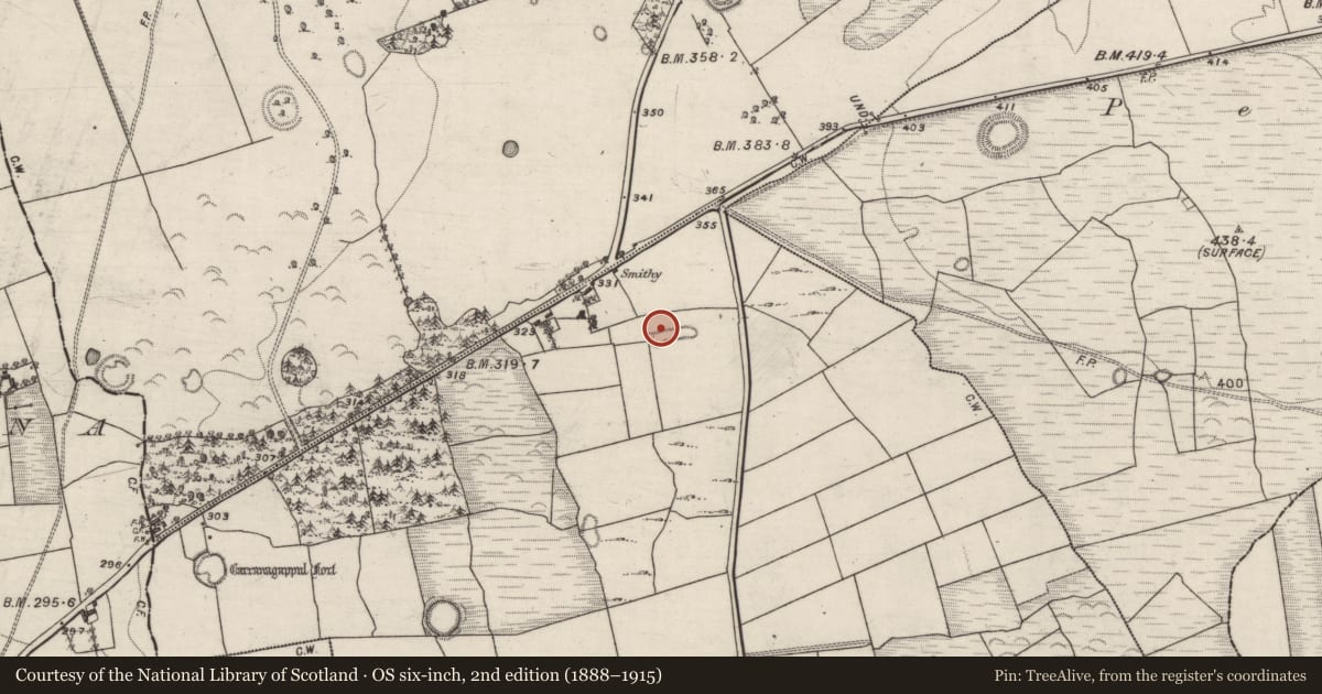 Ordnance Survey six-inch map, 2nd edition (1888–1915) covering the location of Quarry, Tobernaclug, County Galway, with a pin at the register's coordinates