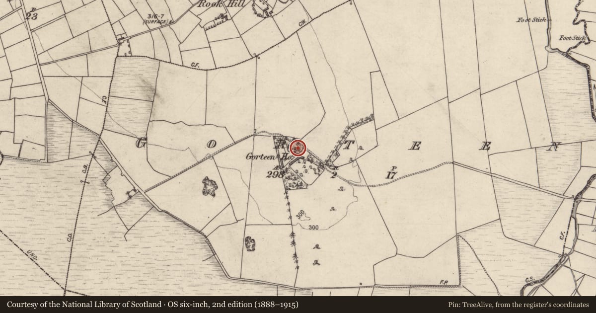 Ordnance Survey six-inch map, 2nd edition (1888–1915) covering the location of Ringfort - rath, Gorteen, County Galway, with a pin at the register's coordinates