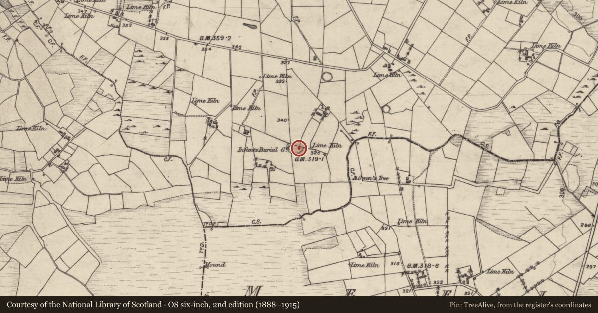 Ordnance Survey six-inch map, 2nd edition (1888–1915) covering the location of Enclosure, Kilmore, County Galway, with a pin at the register's coordinates