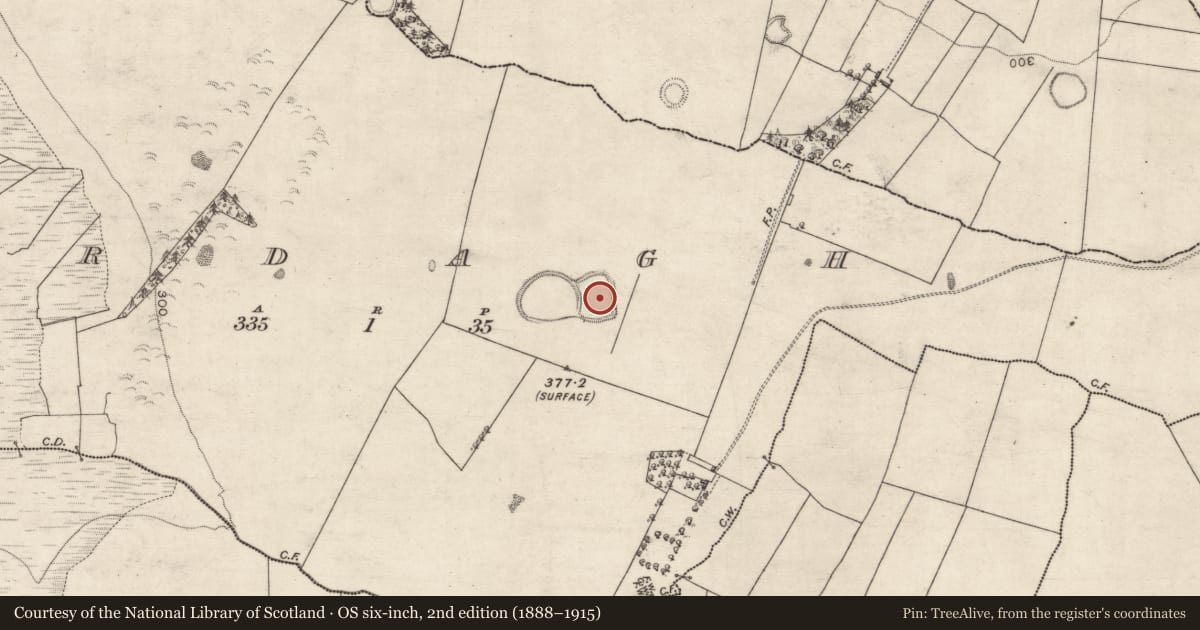 Ordnance Survey six-inch map, 2nd edition (1888–1915) covering the location of Enclosure, Ardagh, County Galway, with a pin at the register's coordinates