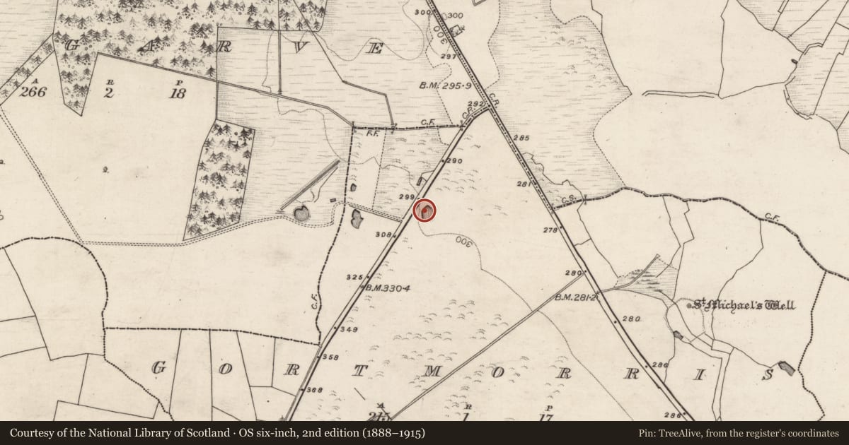 Ordnance Survey six-inch map, 2nd edition (1888–1915) covering the location of Quarry, Gortmorris, County Galway, with a pin at the register's coordinates