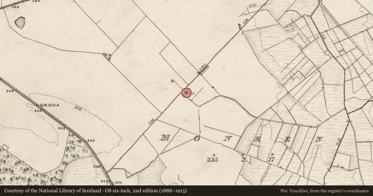 Ordnance Survey six-inch map, 2nd edition (1888–1915) covering the location of Quarry, Moneen, County Galway, with a pin at the register's coordinates