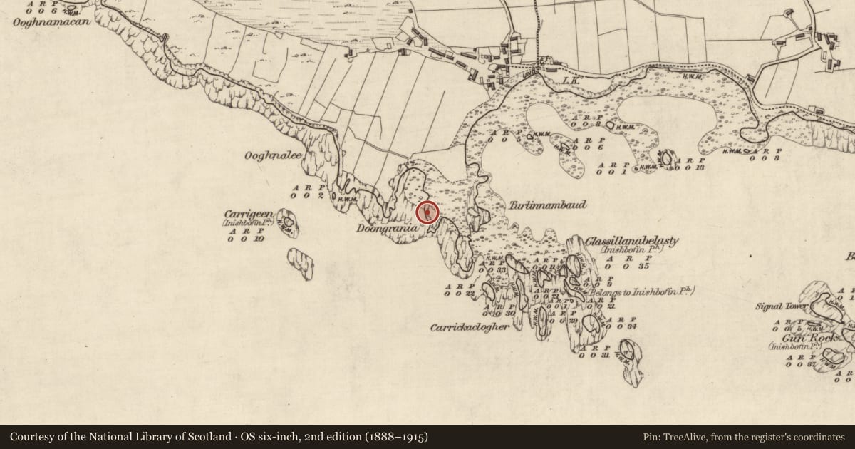 Ordnance Survey six-inch map, 2nd edition (1888–1915) covering the location of House - indeterminate date, Westquarter, County Galway, with a pin at the register's coordinates