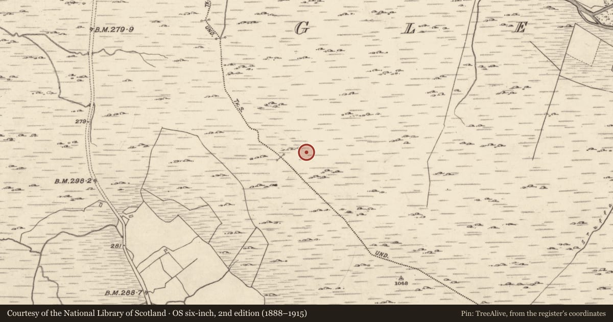 Ordnance Survey six-inch map, 2nd edition (1888–1915) covering the location of Standing stone, Glencraff, County Galway, with a pin at the register's coordinates