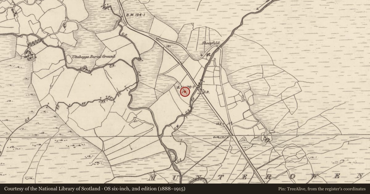 Ordnance Survey six-inch map, 2nd edition (1888–1915) covering the location of House - indeterminate date, Muintir Eoghain Láir, County Galway, with a pin at the register's coordinates