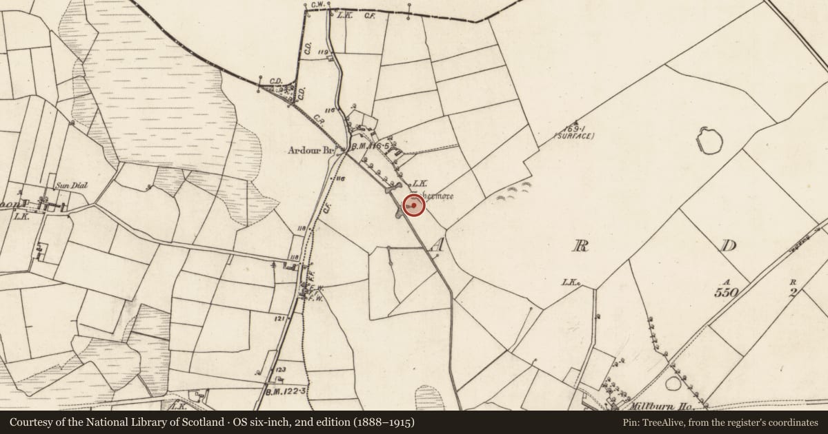Ordnance Survey six-inch map, 2nd edition (1888–1915) covering the location of Well, Ardour, County Galway, with a pin at the register's coordinates