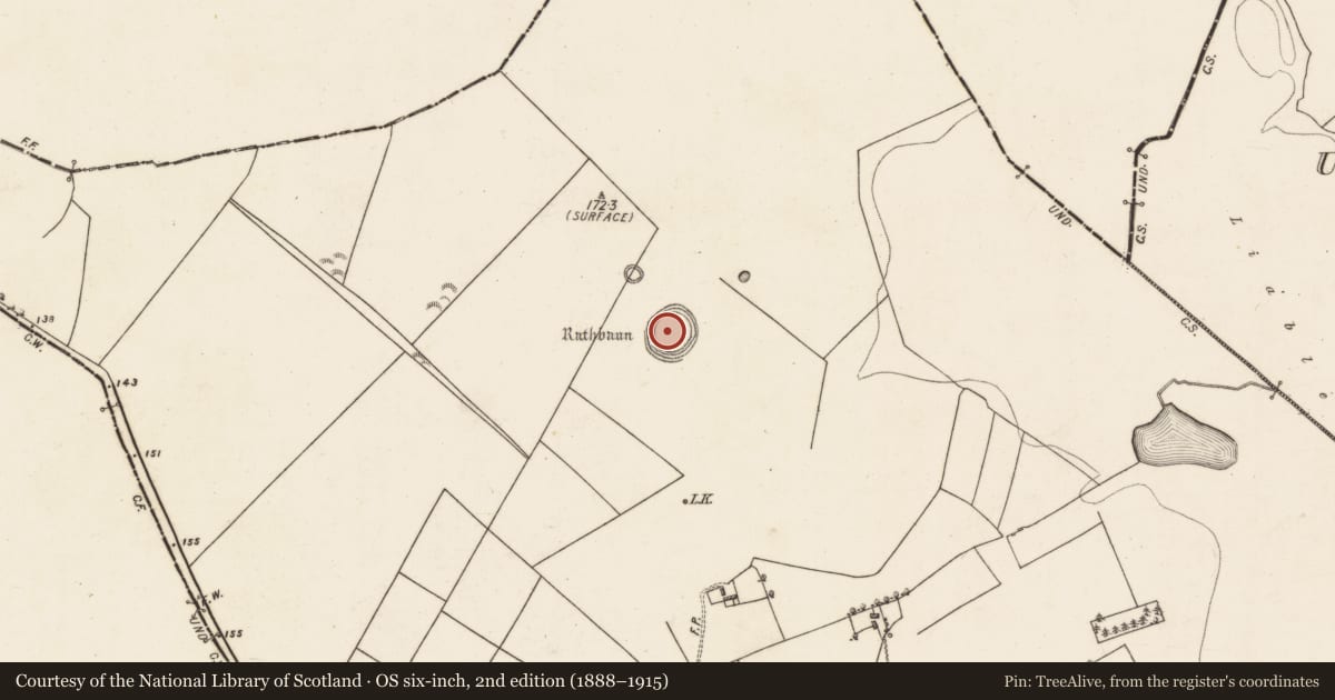 Ordnance Survey six-inch map, 2nd edition (1888–1915) covering the location of Ringfort - rath, Blindwell, County Galway, with a pin at the register's coordinates