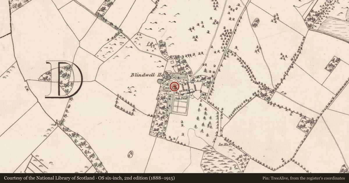 Ordnance Survey six-inch map, 2nd edition (1888–1915) covering the location of Bawn, Blindwell, County Galway, with a pin at the register's coordinates