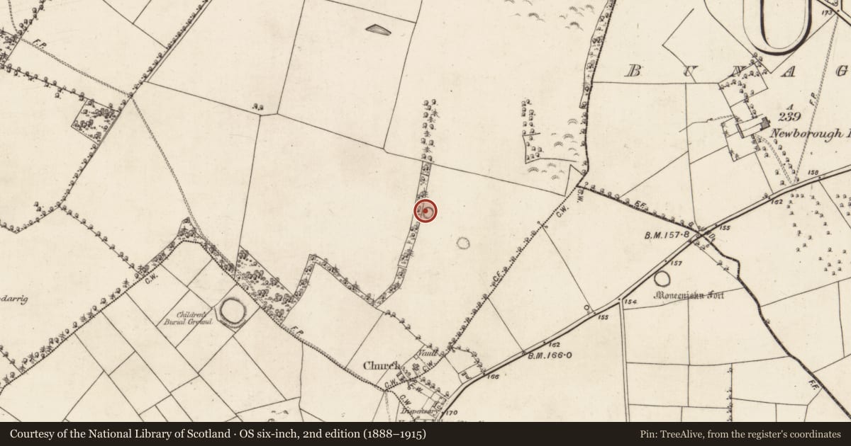 Ordnance Survey six-inch map, 2nd edition (1888–1915) covering the location of Barrow - unclassified, Blindwell, County Galway, with a pin at the register's coordinates