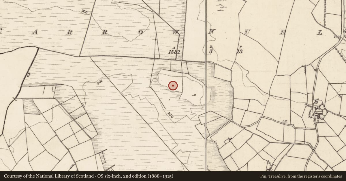 Ordnance Survey six-inch map, 2nd edition (1888–1915) covering the location of Enclosure, Carrownurlaur, County Galway, with a pin at the register's coordinates