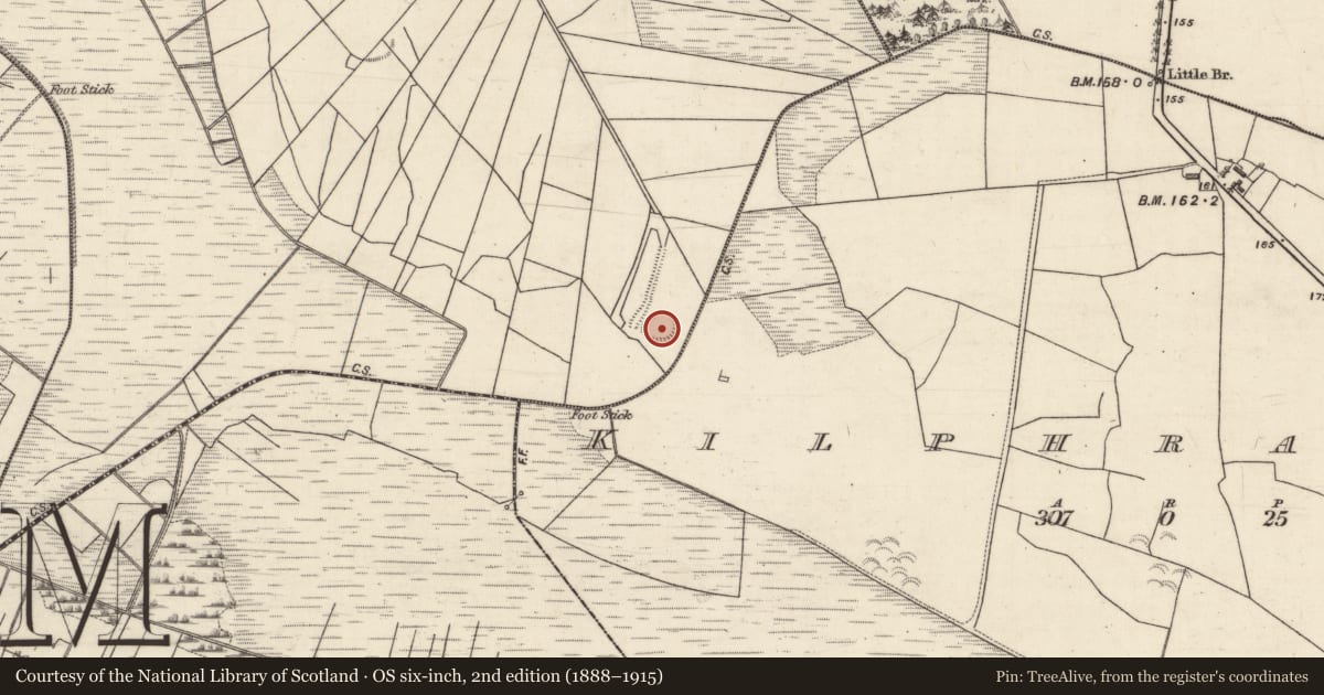 Ordnance Survey six-inch map, 2nd edition (1888–1915) covering the location of Enclosure, Clashaganny, County Galway, with a pin at the register's coordinates