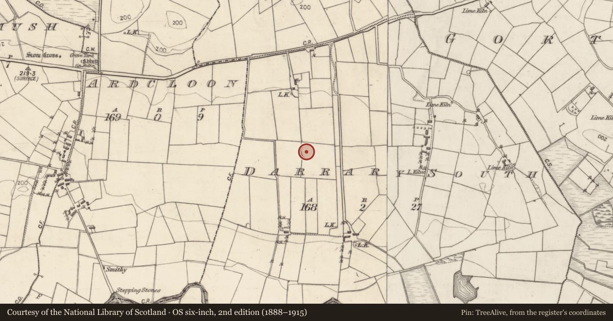 Ordnance Survey six-inch map, 2nd edition (1888–1915) covering the location of Ringfort - unclassified, Darrary South, County Galway, with a pin at the register's coordinates