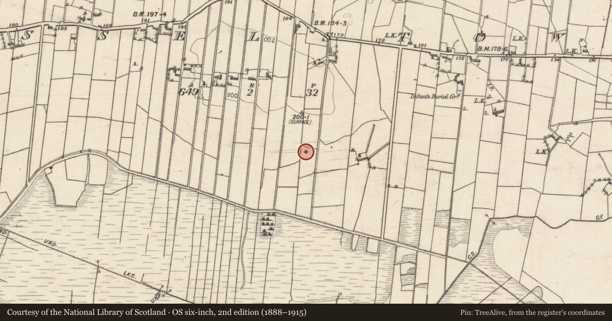 Ordnance Survey six-inch map, 2nd edition (1888–1915) covering the location of Enclosure, Russelstown, County Galway, with a pin at the register's coordinates