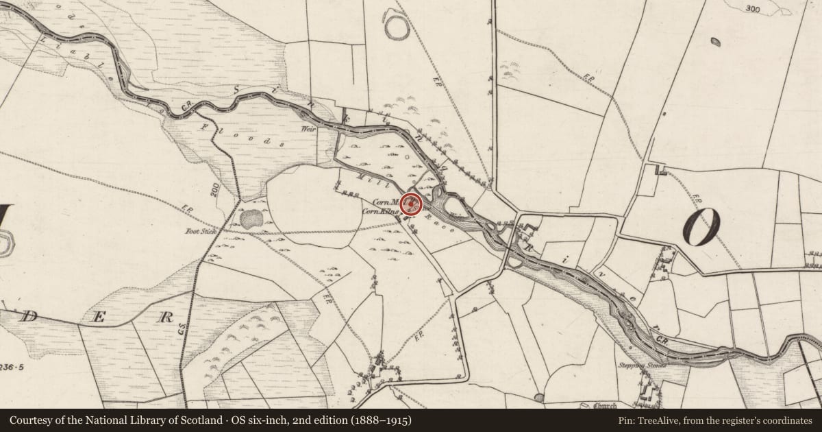 Ordnance Survey six-inch map, 2nd edition (1888–1915) covering the location of Water mill - vertical-wheeled, Addergoole More, County Galway, with a pin at the register's coordinates