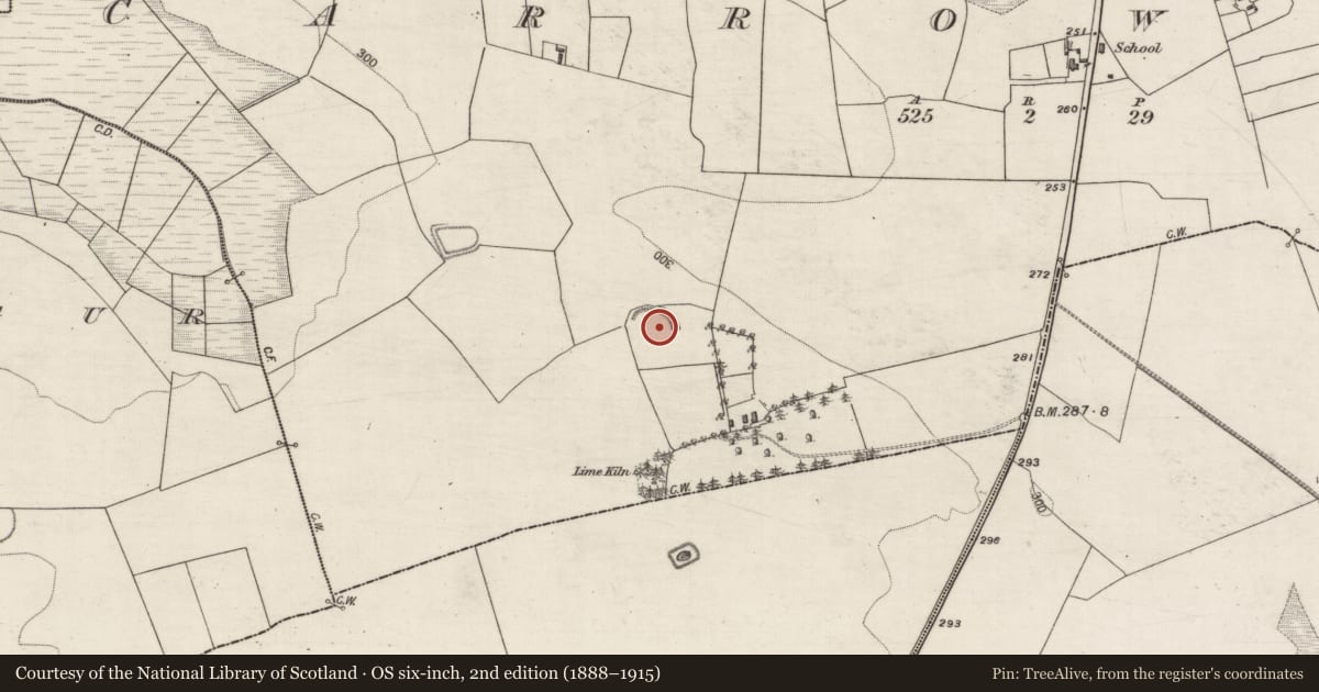 Ordnance Survey six-inch map, 2nd edition (1888–1915) covering the location of Enclosure, Carrowkeel, County Galway, with a pin at the register's coordinates