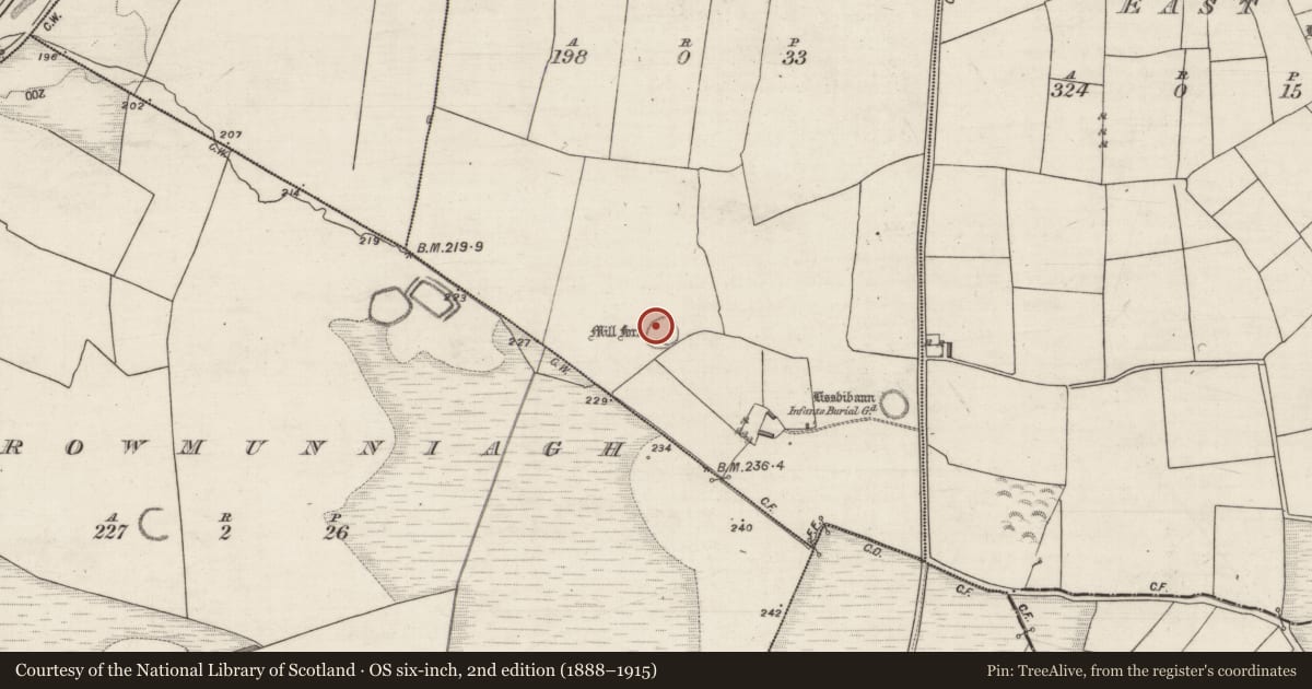Ordnance Survey six-inch map, 2nd edition (1888–1915) covering the location of Ringfort - rath, Carrowpadeen West, County Galway, with a pin at the register's coordinates
