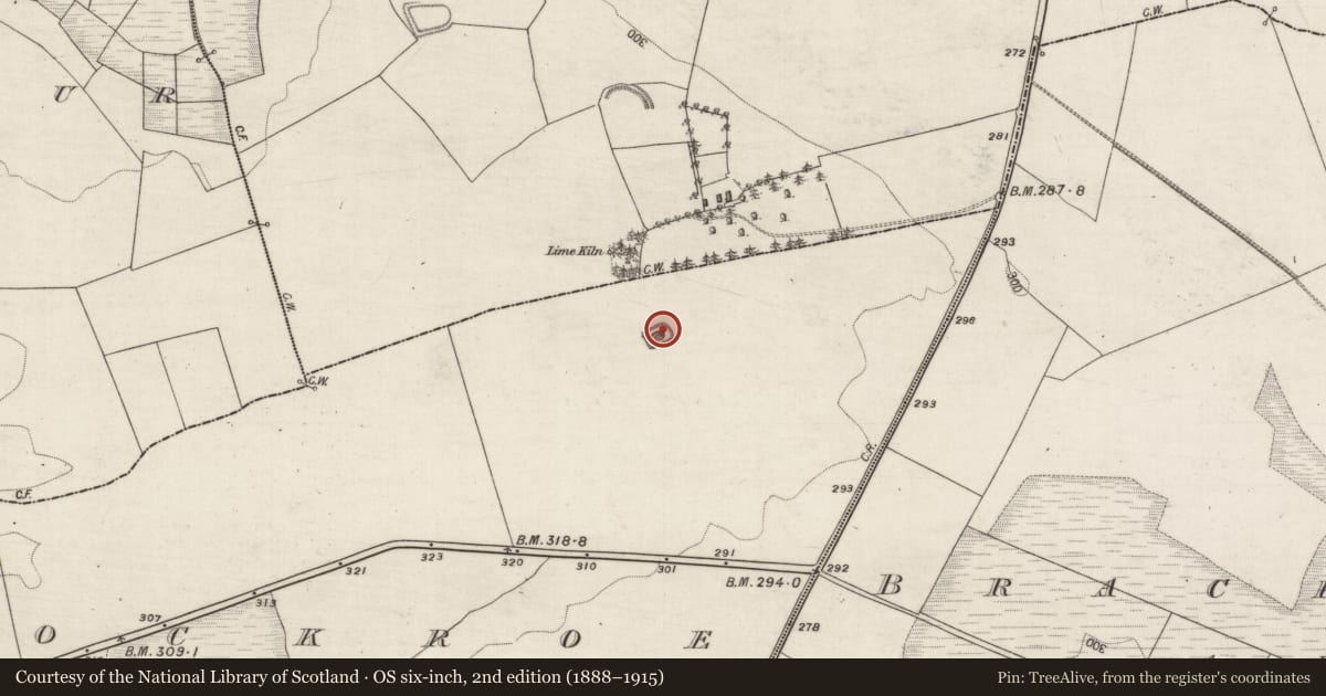 Ordnance Survey six-inch map, 2nd edition (1888–1915) covering the location of Enclosure, Knockroe, County Galway, with a pin at the register's coordinates