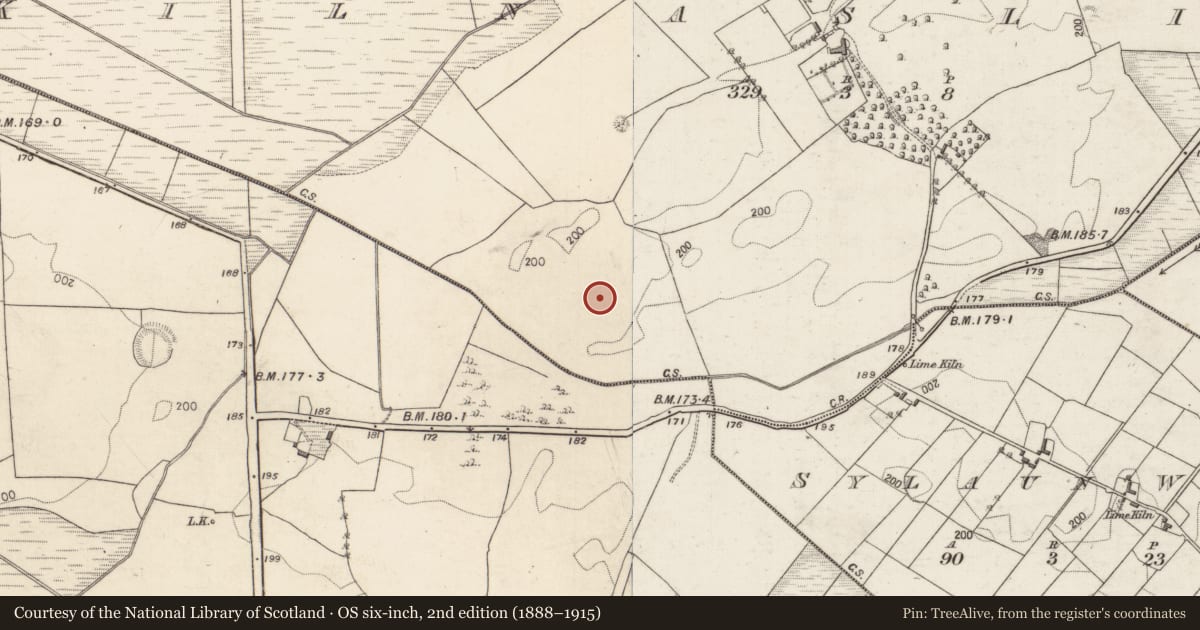 Ordnance Survey six-inch map, 2nd edition (1888–1915) covering the location of Enclosure, Kilnaslieve, County Galway, with a pin at the register's coordinates