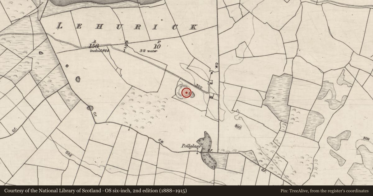 Ordnance Survey six-inch map, 2nd edition (1888–1915) covering the location of Enclosure, Lehurick, County Galway, with a pin at the register's coordinates