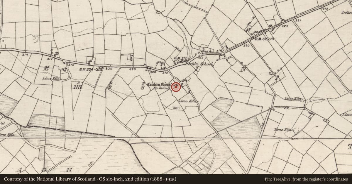 Ordnance Survey six-inch map, 2nd edition (1888–1915) covering the location of Bawn, Lerhin, County Galway, with a pin at the register's coordinates